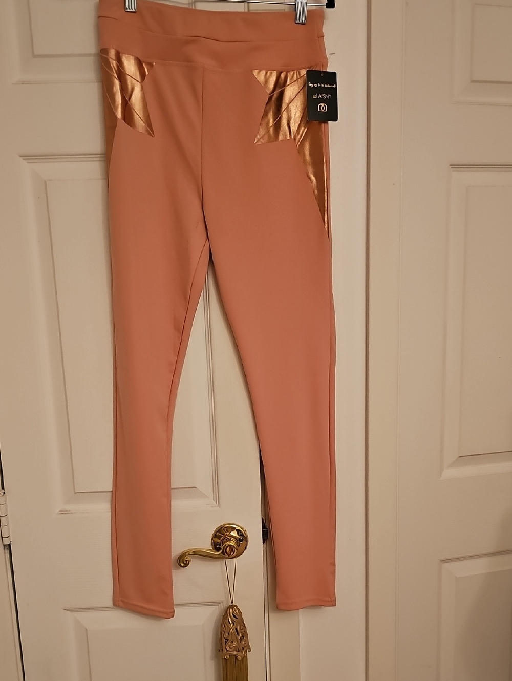 By & By Studio Rose Gold High-Waist Leggings